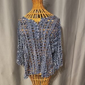 Blue Top with 3/4 Sleeves
